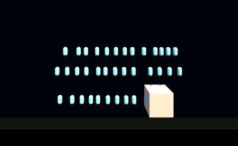 Player cube object spanning lots of laser capsule objects